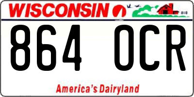 WI license plate 864OCR