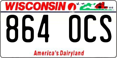 WI license plate 864OCS