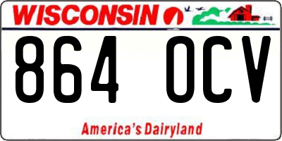 WI license plate 864OCV
