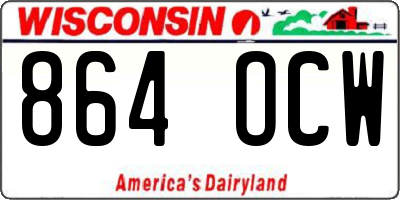 WI license plate 864OCW