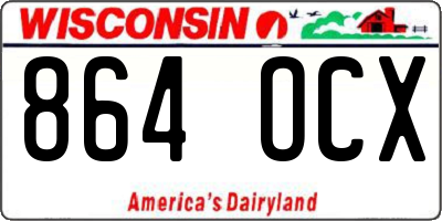 WI license plate 864OCX