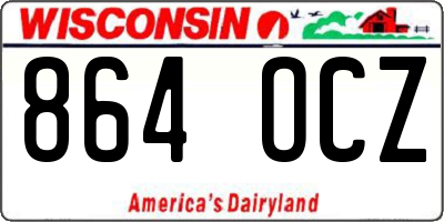 WI license plate 864OCZ