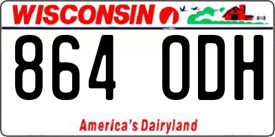 WI license plate 864ODH