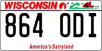 WI license plate 864ODI