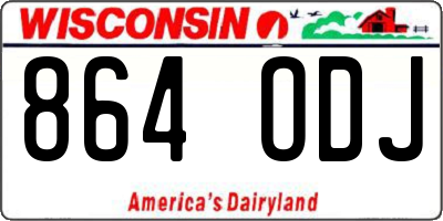 WI license plate 864ODJ