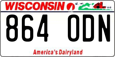 WI license plate 864ODN