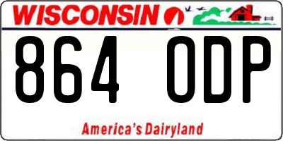 WI license plate 864ODP