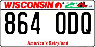 WI license plate 864ODQ