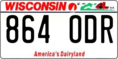 WI license plate 864ODR