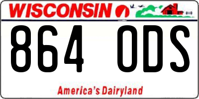 WI license plate 864ODS