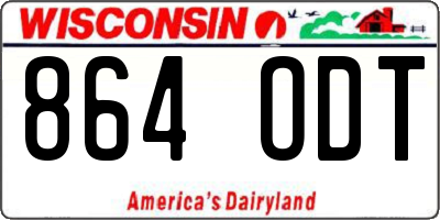 WI license plate 864ODT