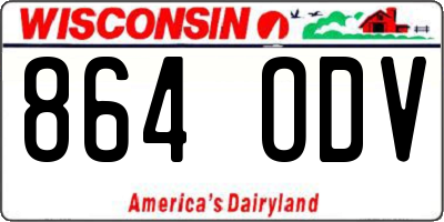 WI license plate 864ODV
