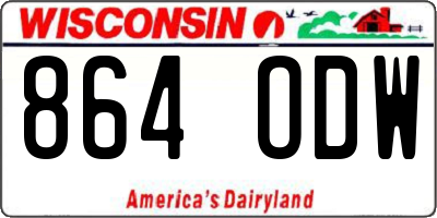 WI license plate 864ODW