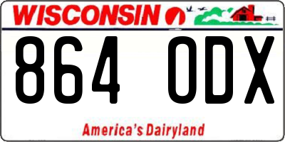 WI license plate 864ODX