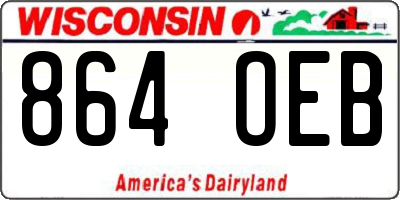 WI license plate 864OEB