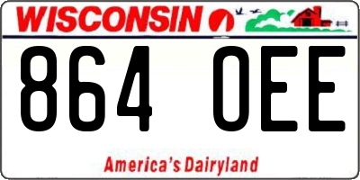 WI license plate 864OEE