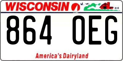 WI license plate 864OEG