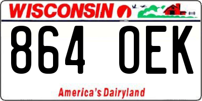 WI license plate 864OEK