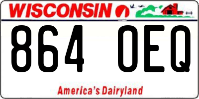 WI license plate 864OEQ