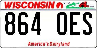 WI license plate 864OES