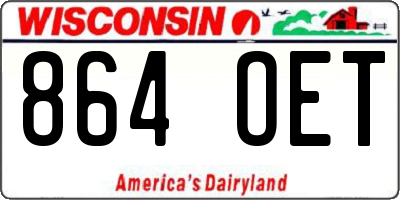 WI license plate 864OET