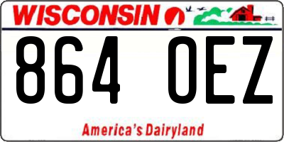 WI license plate 864OEZ