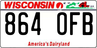 WI license plate 864OFB