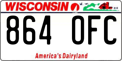 WI license plate 864OFC