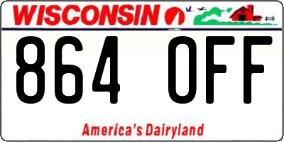 WI license plate 864OFF