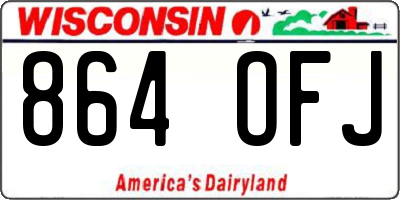 WI license plate 864OFJ