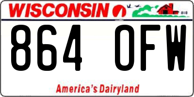 WI license plate 864OFW