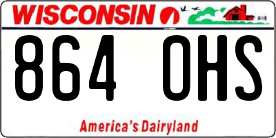 WI license plate 864OHS