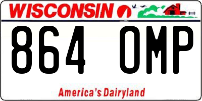 WI license plate 864OMP