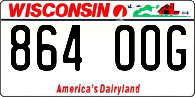 WI license plate 864OOG