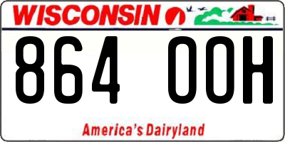 WI license plate 864OOH