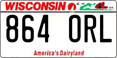 WI license plate 864ORL