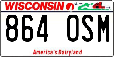 WI license plate 864OSM