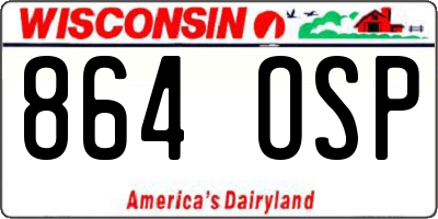WI license plate 864OSP