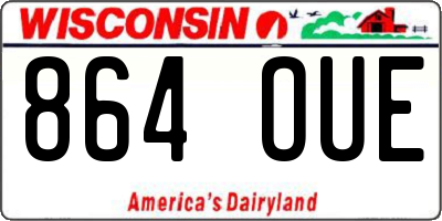 WI license plate 864OUE