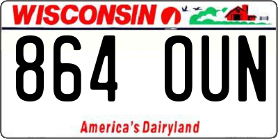 WI license plate 864OUN