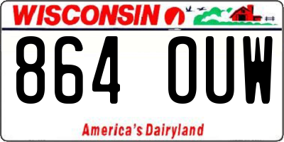WI license plate 864OUW