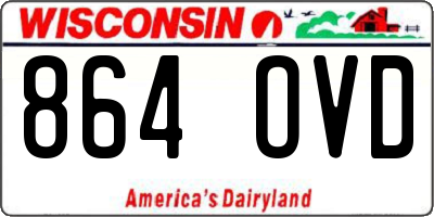 WI license plate 864OVD