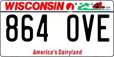 WI license plate 864OVE