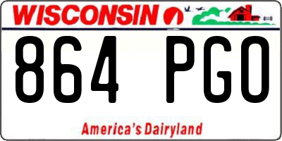WI license plate 864PGO