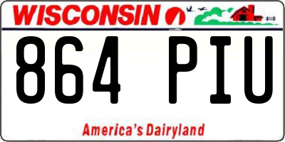 WI license plate 864PIU