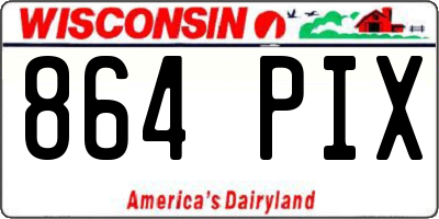 WI license plate 864PIX