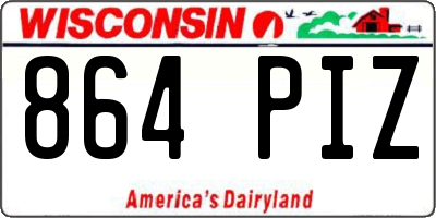 WI license plate 864PIZ