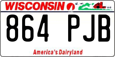 WI license plate 864PJB