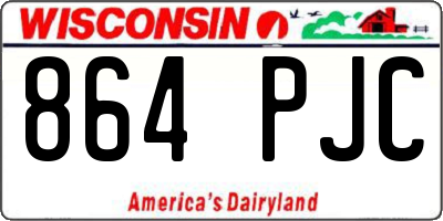 WI license plate 864PJC