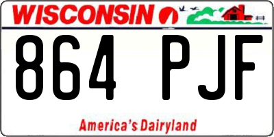 WI license plate 864PJF